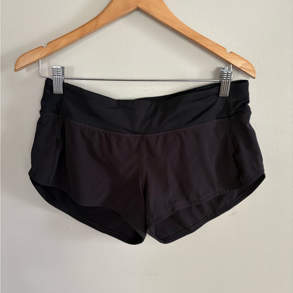 Black Lululemon Speed up shorts, size 6